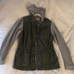 Lucky brand army jacket with grey sleeves (size M)